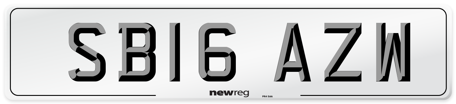 SB16 AZW Number Plate from New Reg